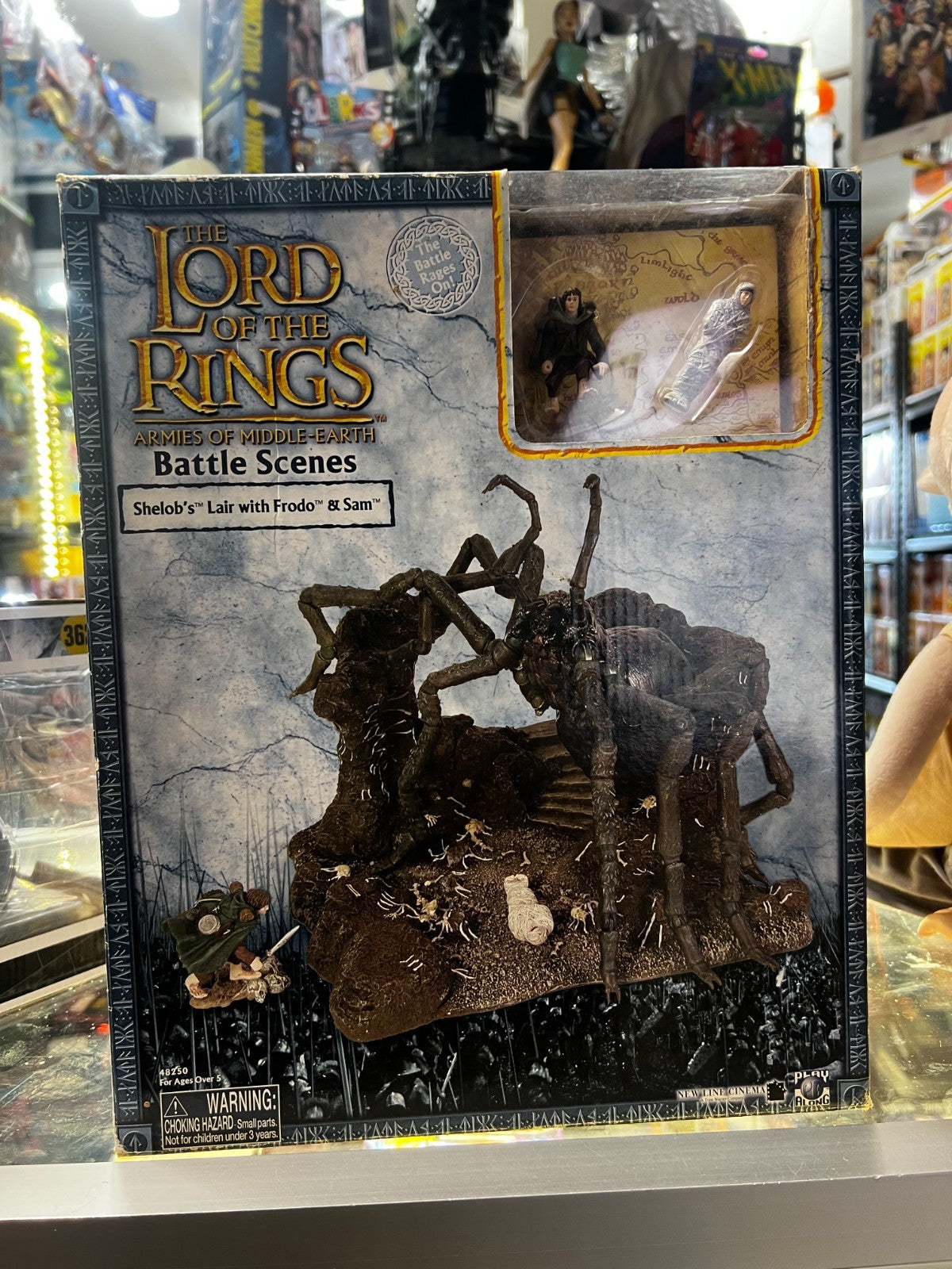 the Lord of the Rings Frodo and Sam with Shelob's Lair Battle Scene tpy boz