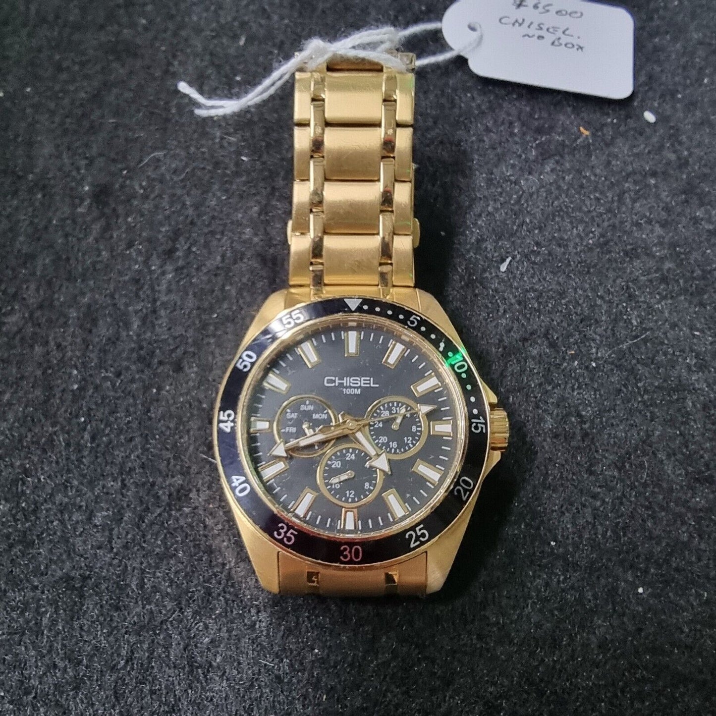 Mens Gold Chisel Watch