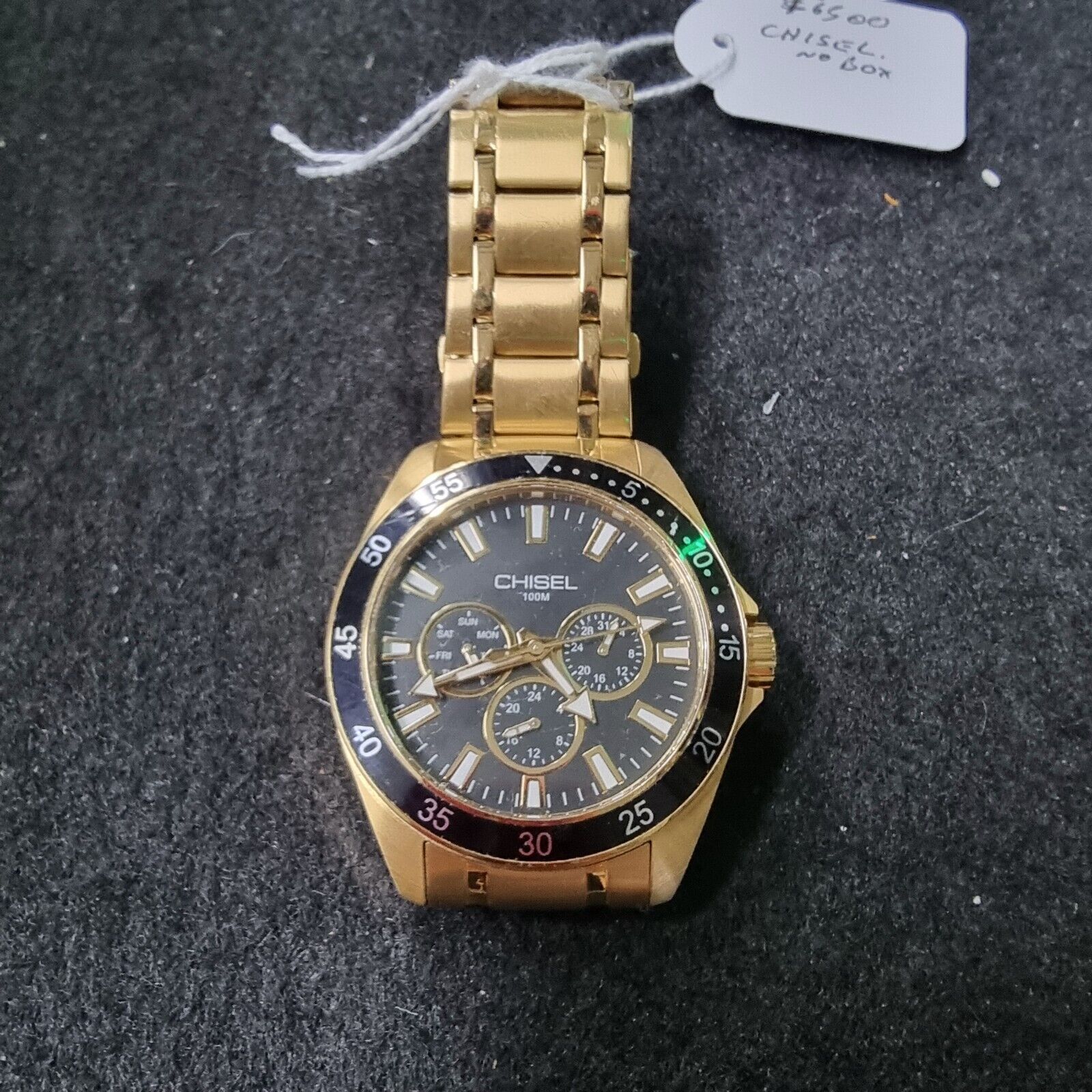 Mens Gold Chisel Watch