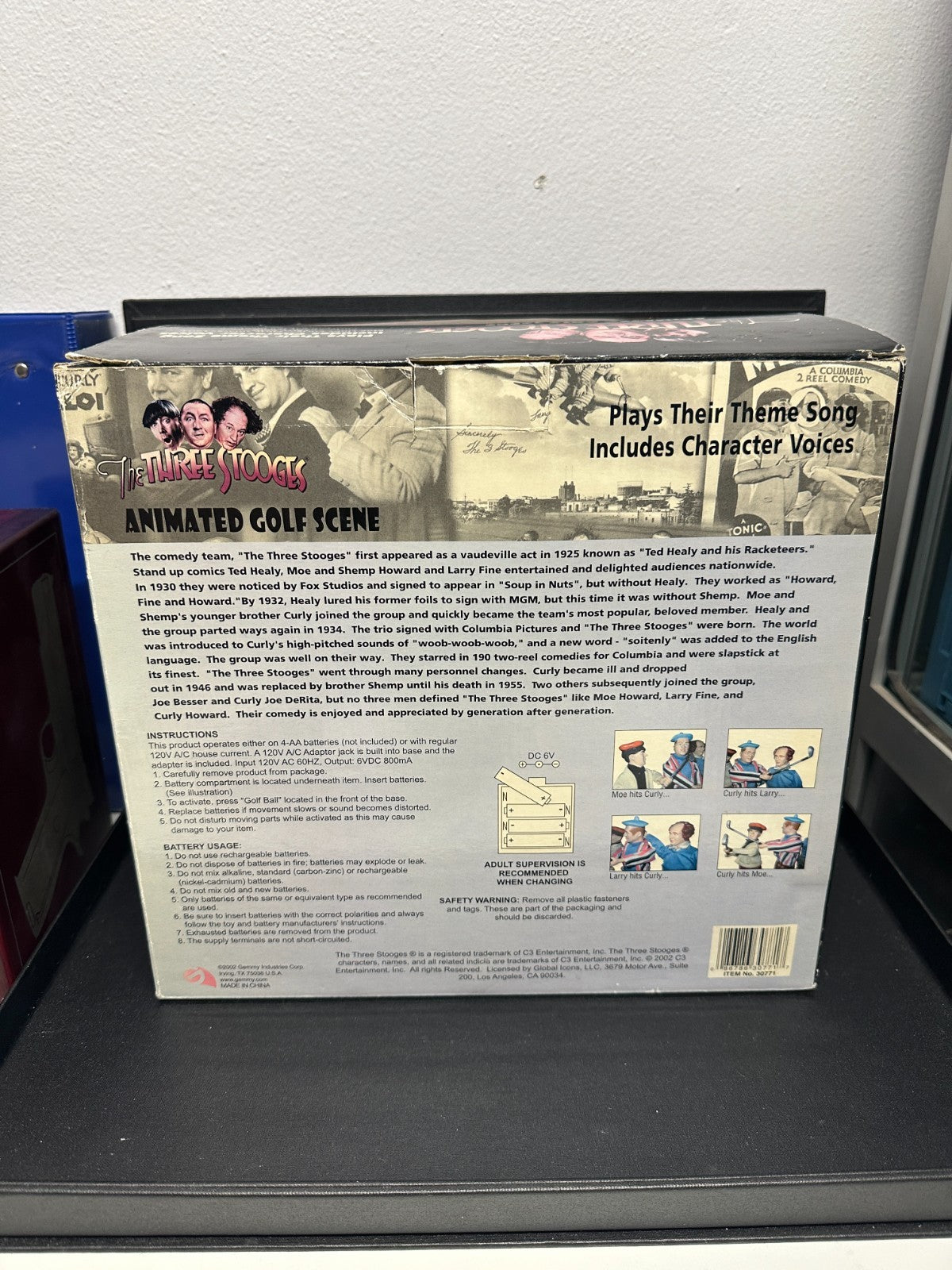 VINTAGE Gemmy The Three Stooges Animated Golf Scene Collectible Figures