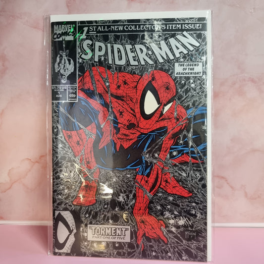 Spider-man #1 Silver/Black Silver Variant McFarlane NM Aug 1st 1990 “Torment”