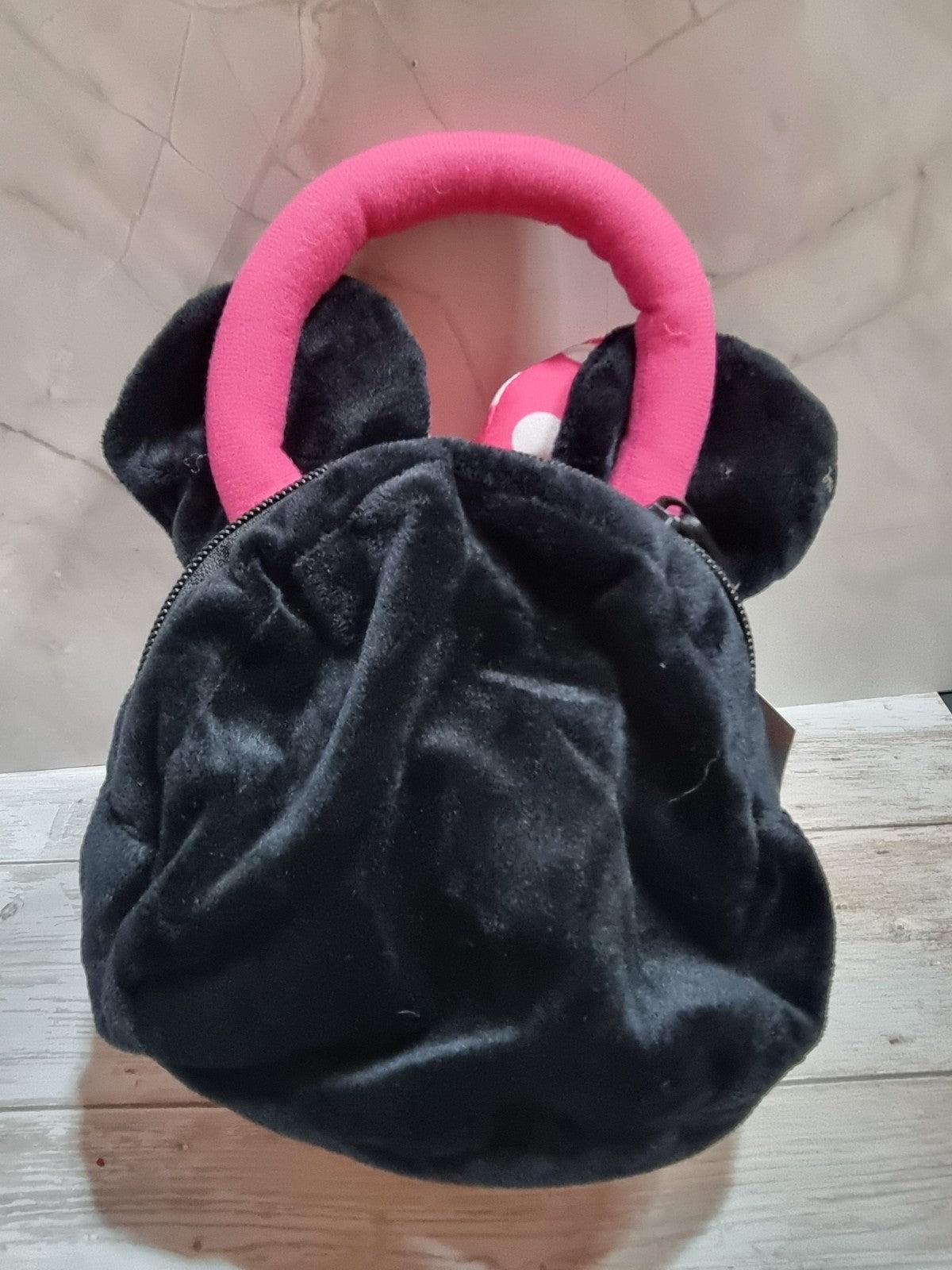 Disney Minnie Mouse Plush Head  Bag Purse Pink Girls Hand Bag Gift