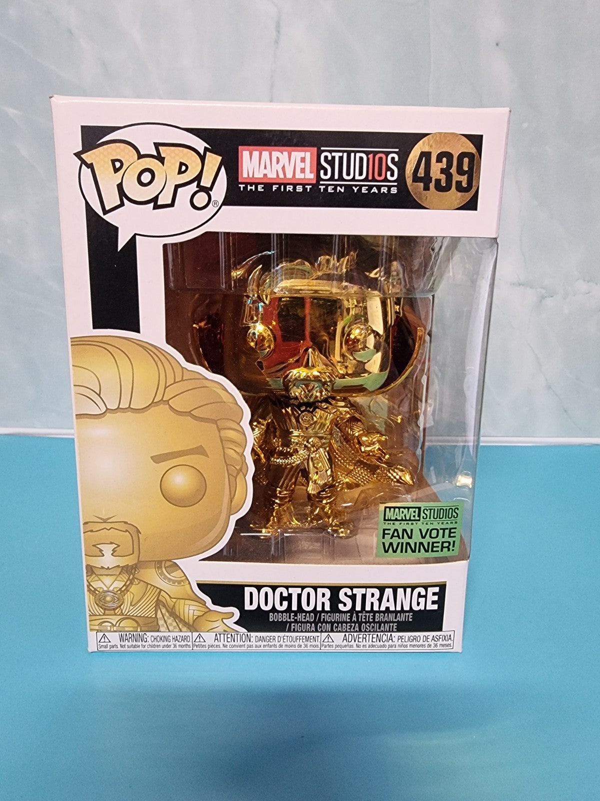 Funko Pop Doctor Strange Gold Chrome # 486 Marvel Studios The First Ten Years