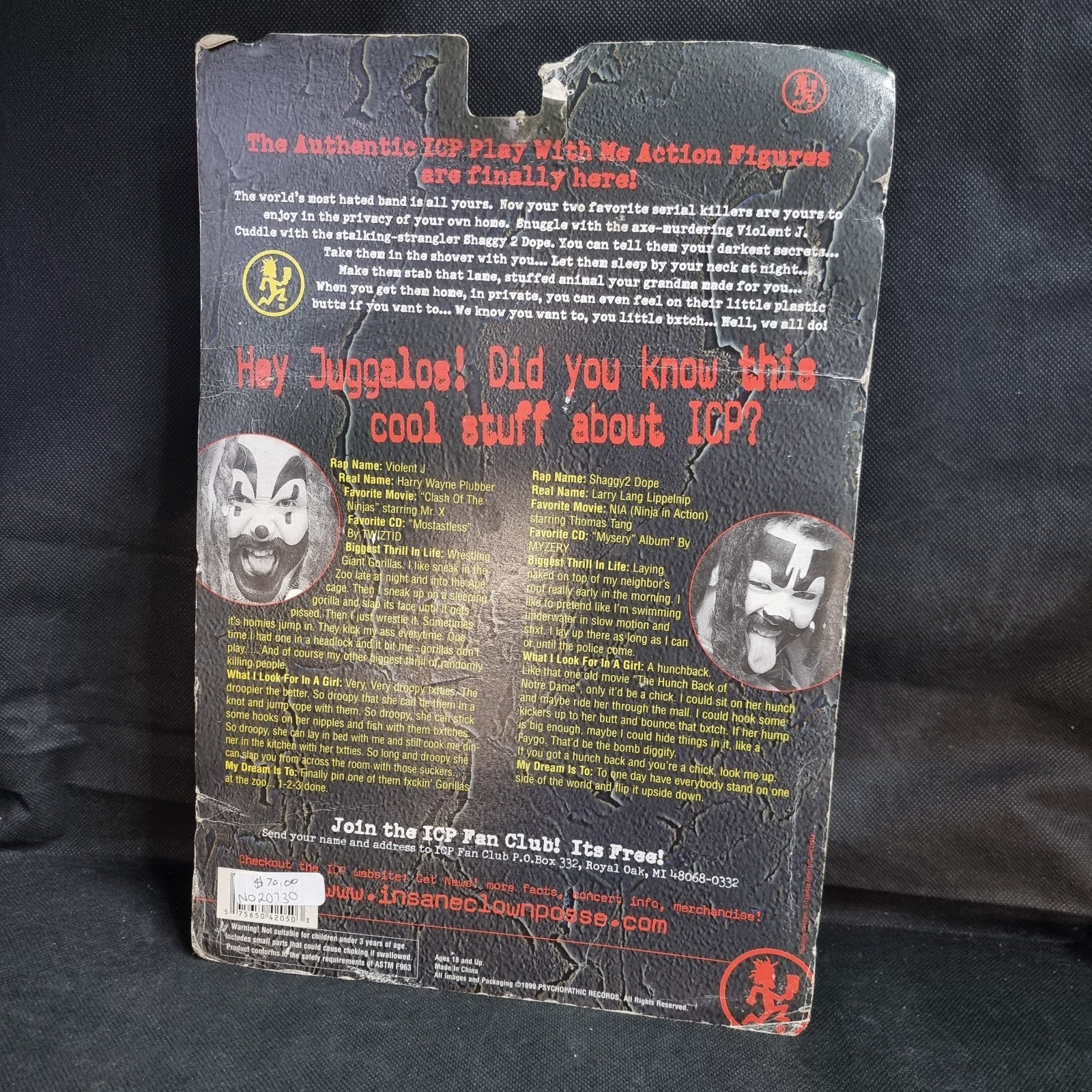 1999 Insane Clown Posse (ICP) Original Figures Shaggy Violent J Box 