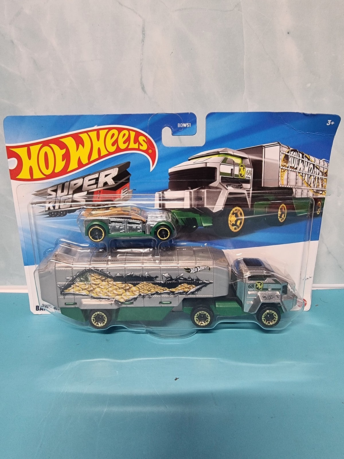 Hot Wheels Track Truck Super Rigs 1:64 Bank Roller Metal Diecast Car Model Toy