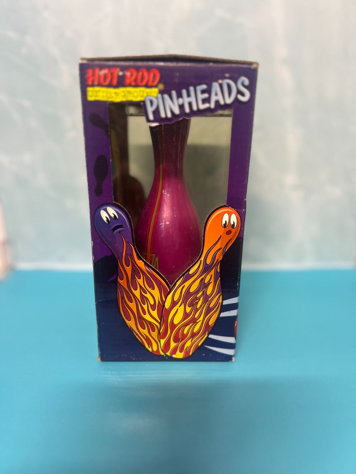 Miniature Rock & Roll Guitar Bowling Pin Wings Flying Skulls Pinstriping 7 1/2"