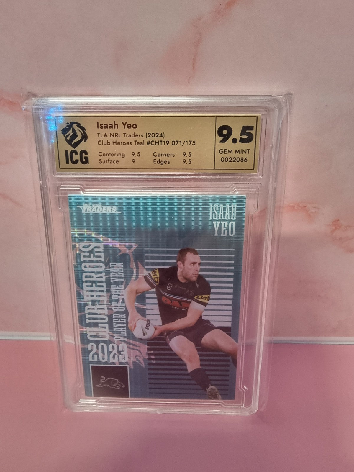 2024 NRL Traders Club Heroes Teal Card Isaah Yeo Penrith Panthers CHT19 ICG 9.5