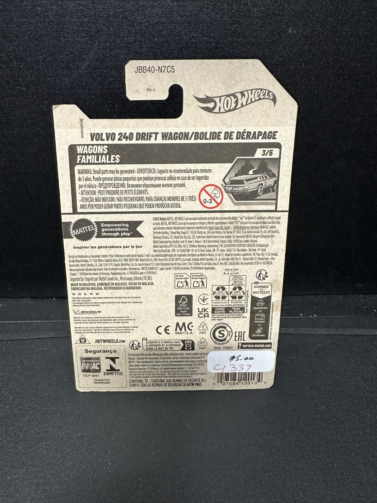 Hot Wheels Volvo 240 Drift Wagon 227/250 HW WAGONS 3/5