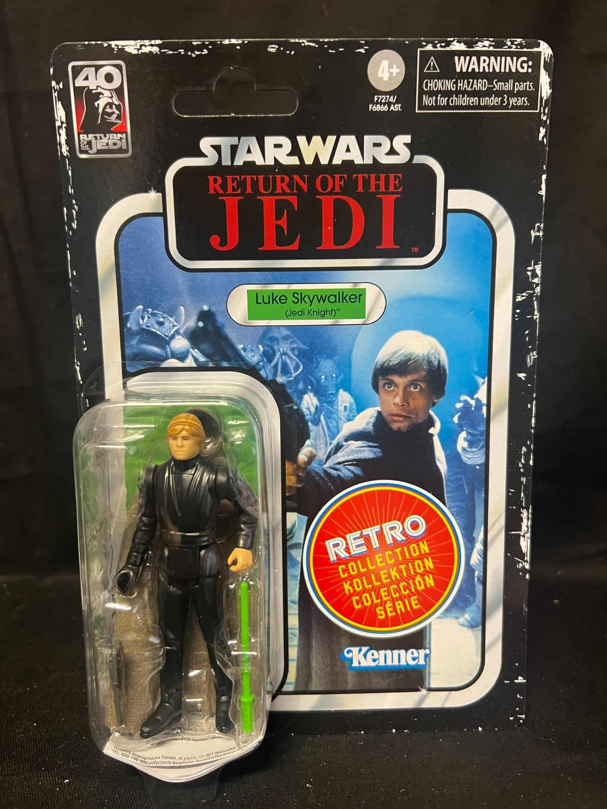 Luke Skywalker (Jedi Knight) 40th Anniversary Hasbro Kenner Star Wars ROTJ Retro