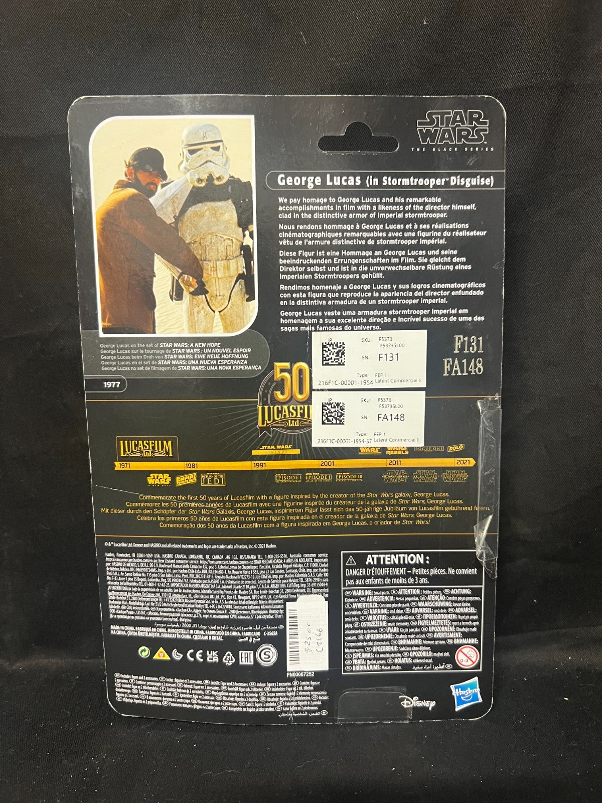 Star Wars Black Series Lucasfilm 50 George Lucas in Stormtrooper Disguise 6 Inch