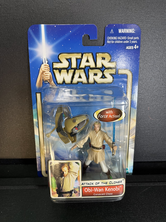 Obi-Wan Kenobi Corusant Chase Star Wars AOTC Carded 3.75 Action Figure