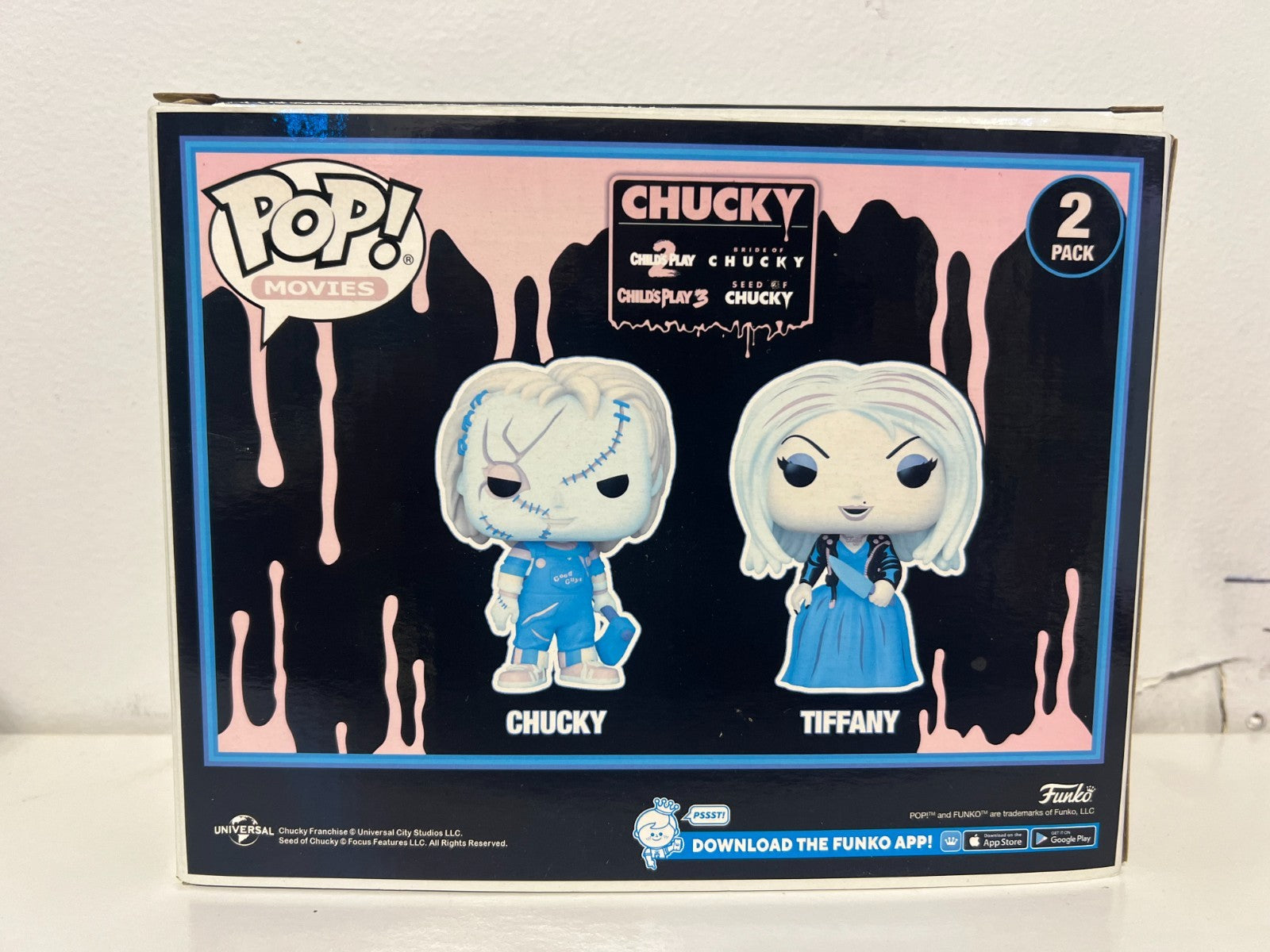 Funko Pop! Bride of Chucky Tiffany & Chucky Blacklight 2 Pack Special Edition