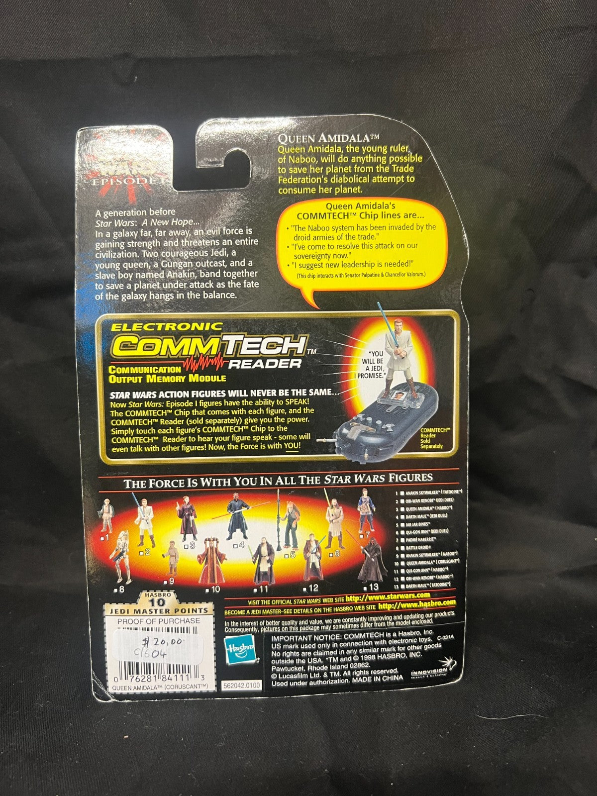 STAR WARS EPISODE 1 QUEEN AMIDALA CORUSCANT COMMTECH FIGURE BNIB HASBRO.