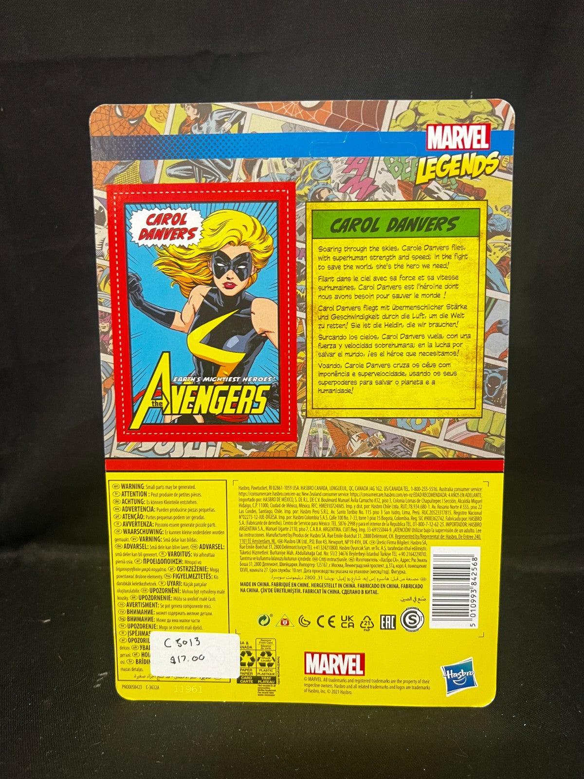 Hasbro Marvel Legends Series 10cm Retro 375 Collection Carol Danvers Figure