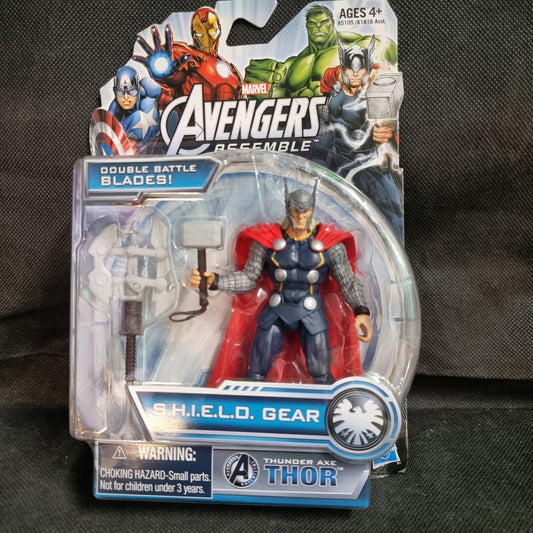 Thunder Axe Thor, Marvel Avengers Assemble shield gear 3.75 inch figure MOC