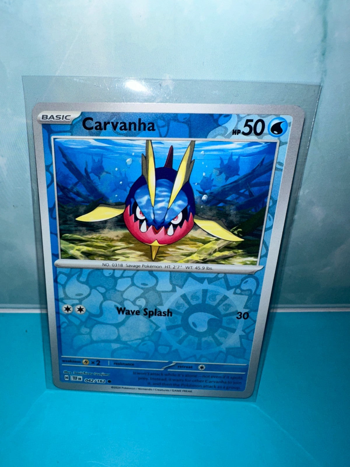 Pokemon Card Carvanha - 042/162 - Reverse Holo - Temporal Forces - NM/M