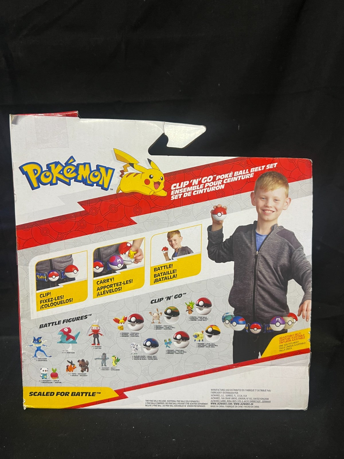 Pokemon Clip N Go Poke Ball Belt and 2" Scorbunny Battle Action Figure Set
