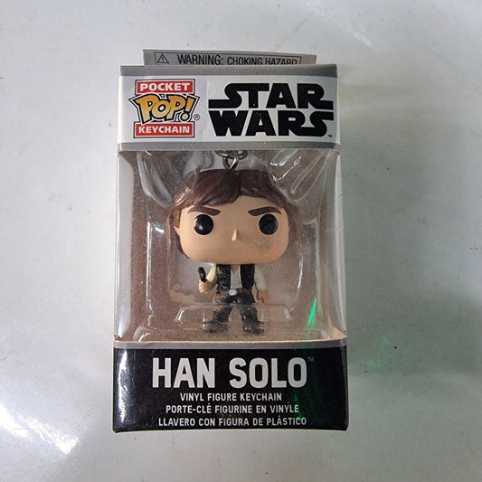 Pocket Pop Keychain: STAR WARS, HAN SOLO, A New Hope, Figurine w Weapon, 2"