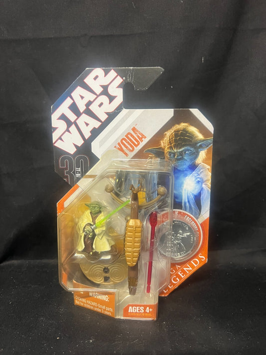 Star Wars Saga Legends 30th Anniversary Yoda figure with Coin D46