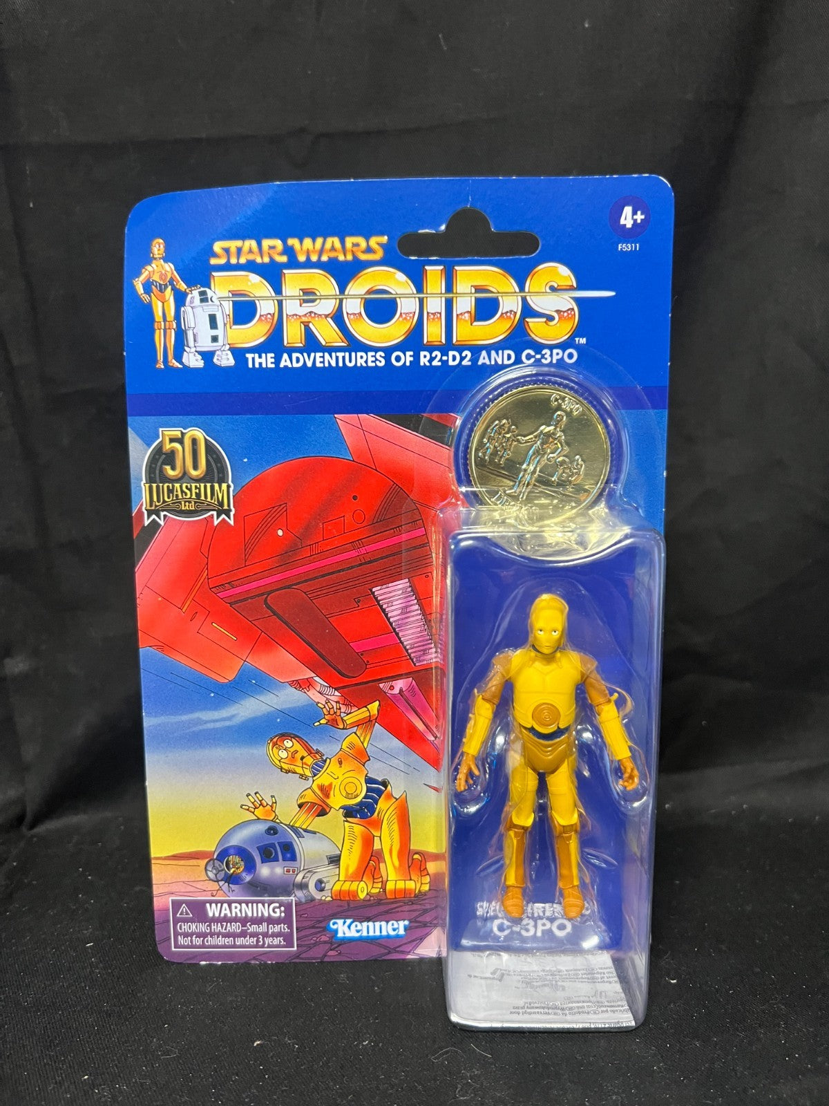 Star Wars 50th Droids C-3PO Vintage The Adventures of R2-D2 & C-3PO W/Coin