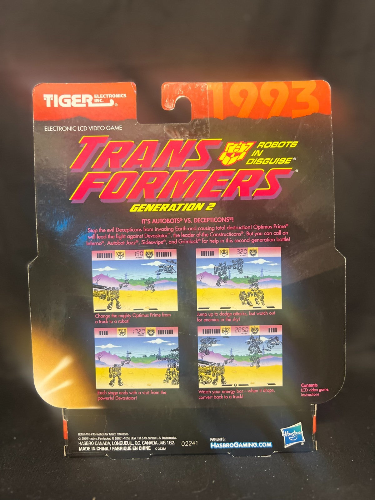 2020 Tiger Electronics TRANSFORMERS GENERATION 2 RID Hasbro Gaming New