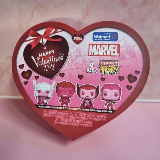 2024 FUNKO Pocket Pop~Valentines Day MARVEL 4-Pk Walmart Exclusive