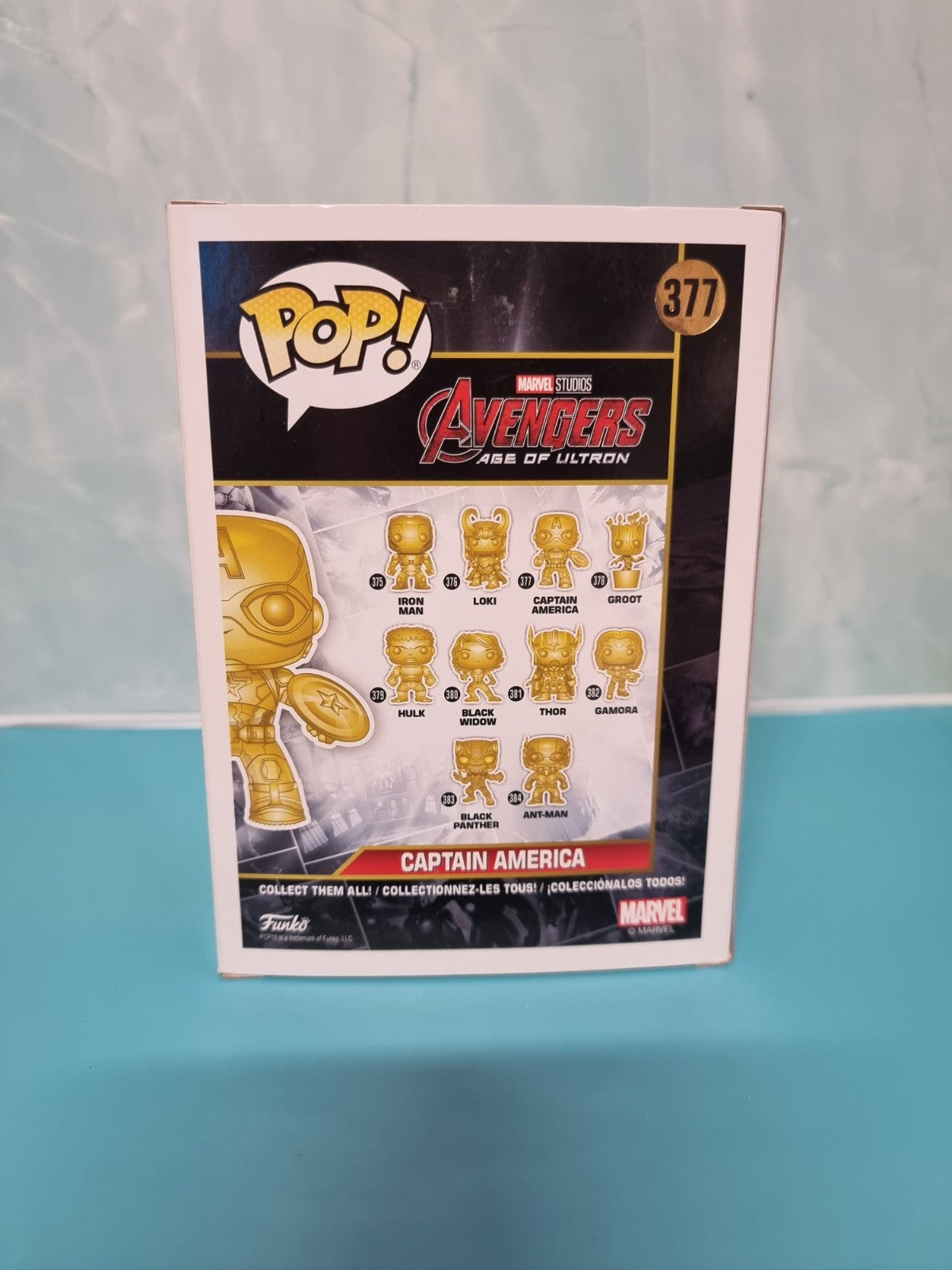 Funko Pop! Captain America #377 Gold Chrome Marvel Studios First 10 Years