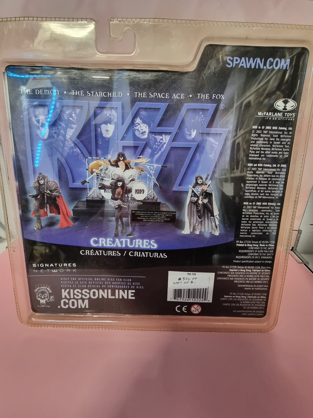 McFarlane KISS Creatures; The Fox; The Demon; The Space Ace - 4 Carded Figures