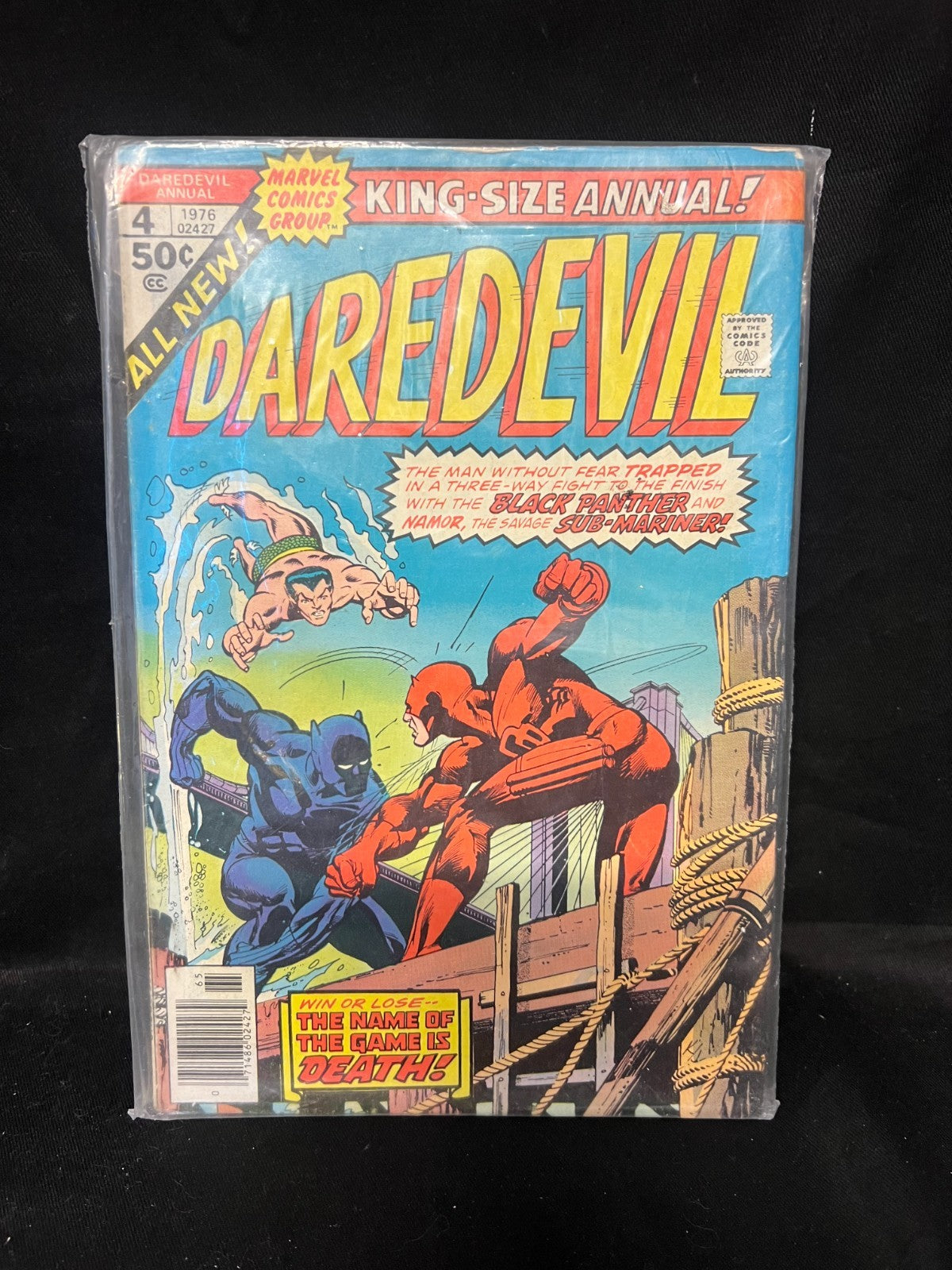 1976 Marvel Daredevil King Size Annual #4 Black Panther, Sub mariner Vf+