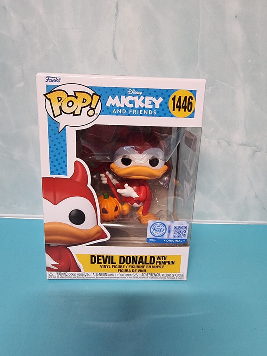 Funko Pop! Disney Mickey & Friends Devil Donald w/ Pumpkin #1446 w/ Protector