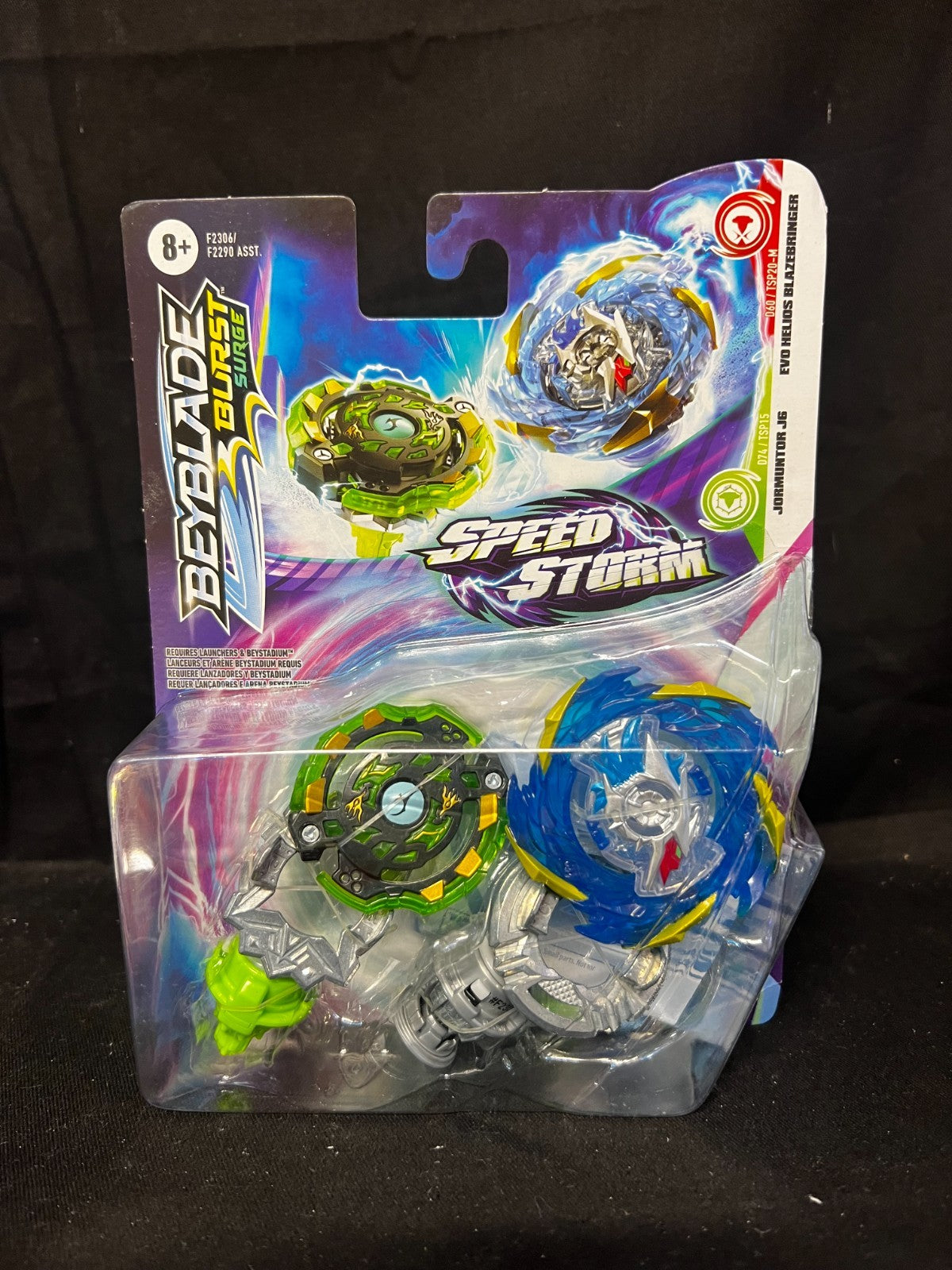 BEYBLADE Burst Surge Speedstorm Evo Helios Blazebringer and Jormuntor J6