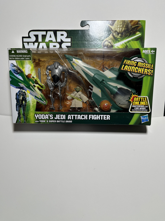 Hasbro Star Wars Yoda's Jedi Attack Fighter With Yoda & Super Battle Droid