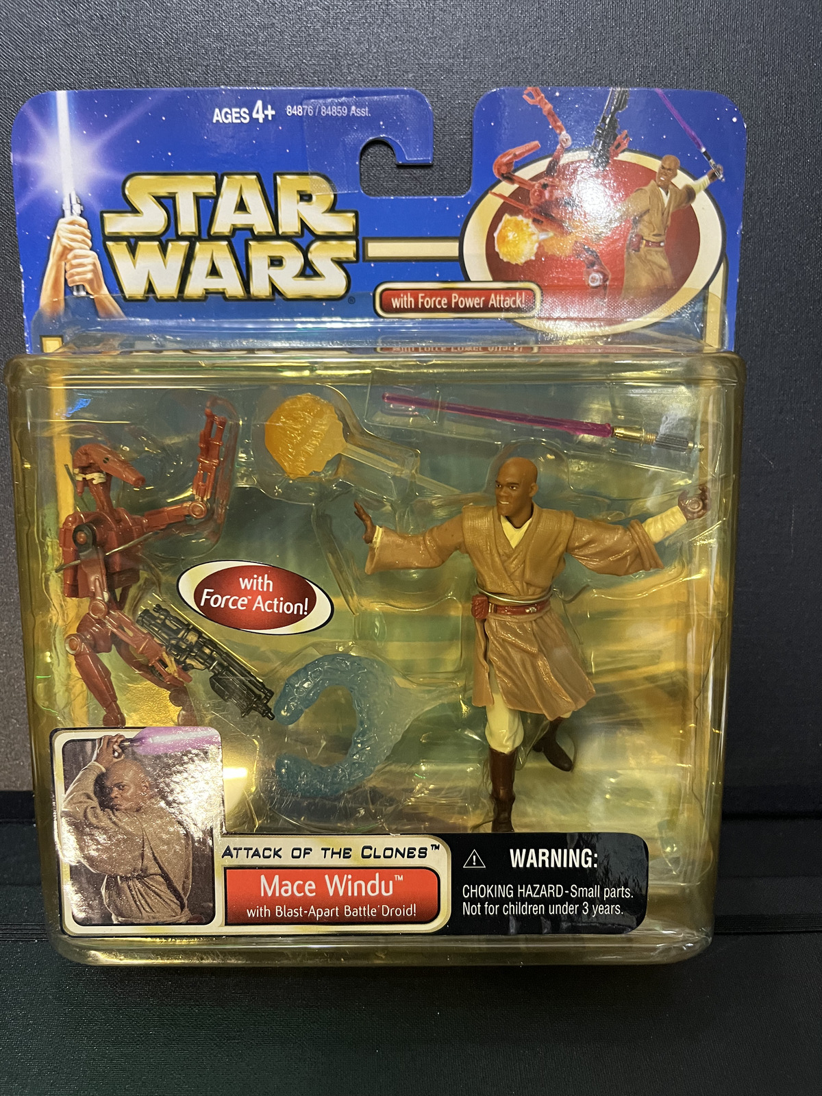 Mace Windu With Blast-Apart Droid Star Wars AOTC 3.75 Action Figures