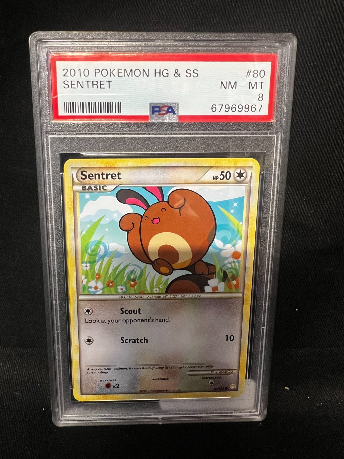 PSA 18 2010 Pokémon  Sentret Reverse Heartgold 80/123