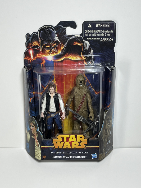 Han Solo and Chewbacca Star Wars Mission Series Death Star 3.75 2 Pack