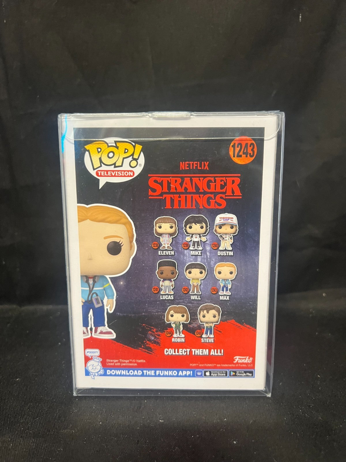 Max 1243 Pop Vinyl Funko In Protector Stranger Things