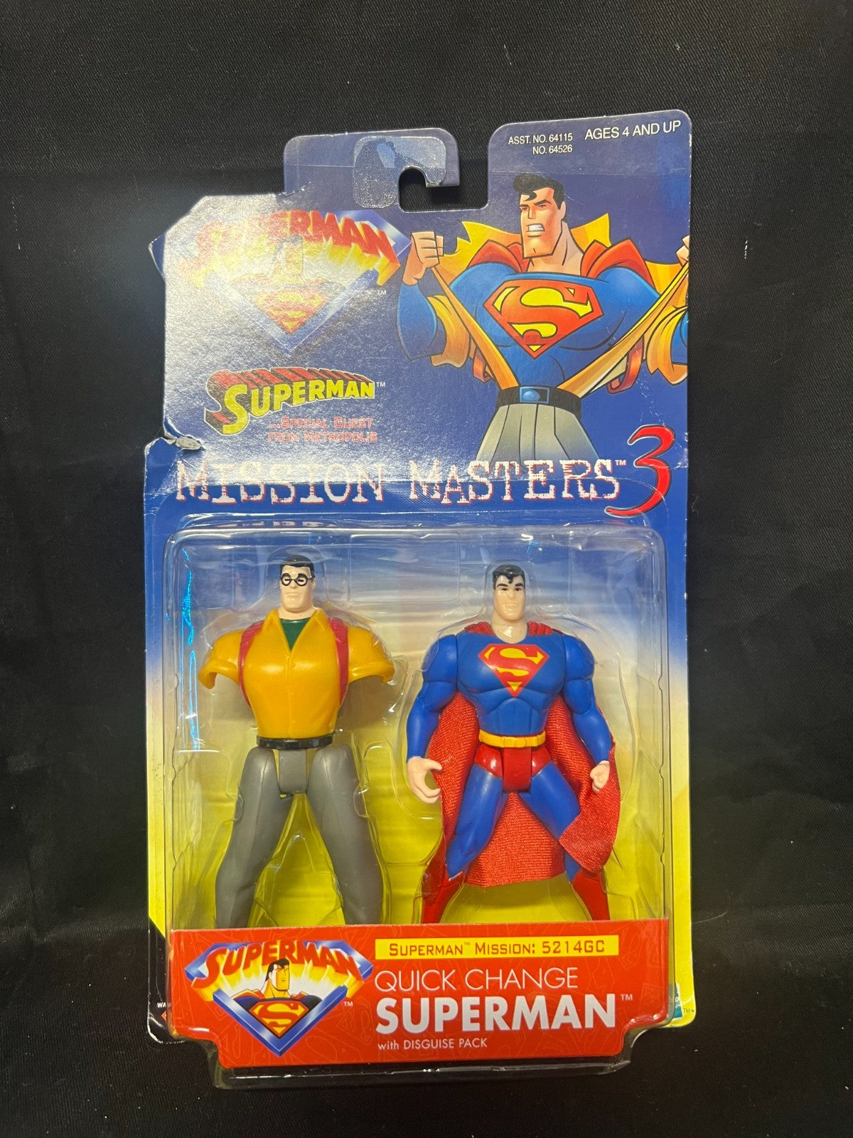 SUPERMAN QUICK CHANGE ACTION FIGURE - MISSION MASTERS 3 - MOC - HASBRO - 2001