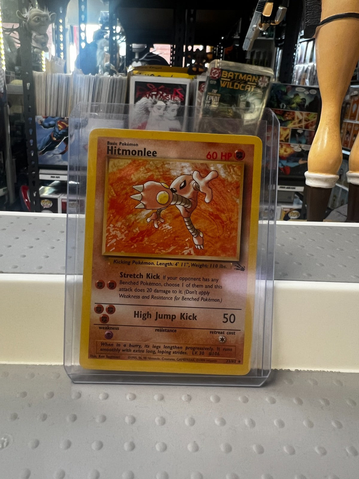 🥋Pokémon TCG Hitmonlee Fossil 22/62 Regular 1999-2000 Wizards Base Set 1st Ed