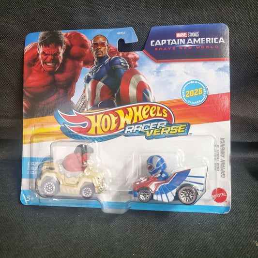 2025 HOT WHEELS RACER VERSE RED HULK & CAPTAIN AMERICA 