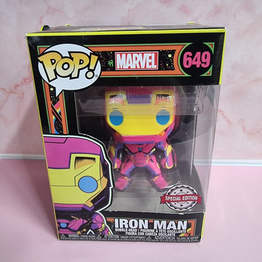 Funko Pop! Marvel 649 Iron Man Black Light Special Edition