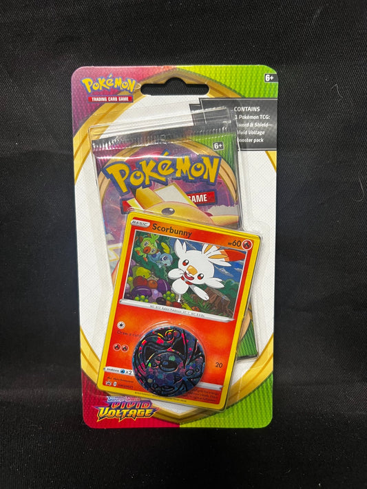 Pokemon TCG Sword Shield Vivid Voltage Blister Pack & Promo Card SCORBUNNY NEW