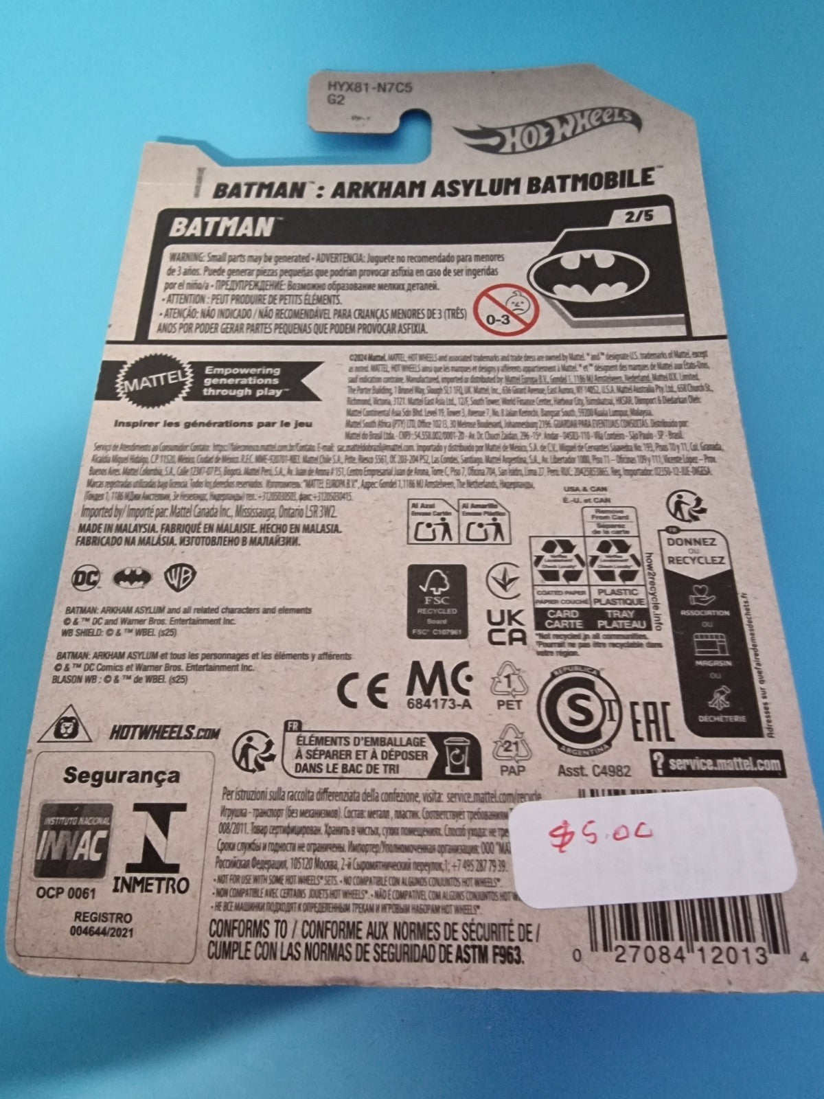 Batman Arkham Knight Batmobile 112/250 - Hotwheels Long Card