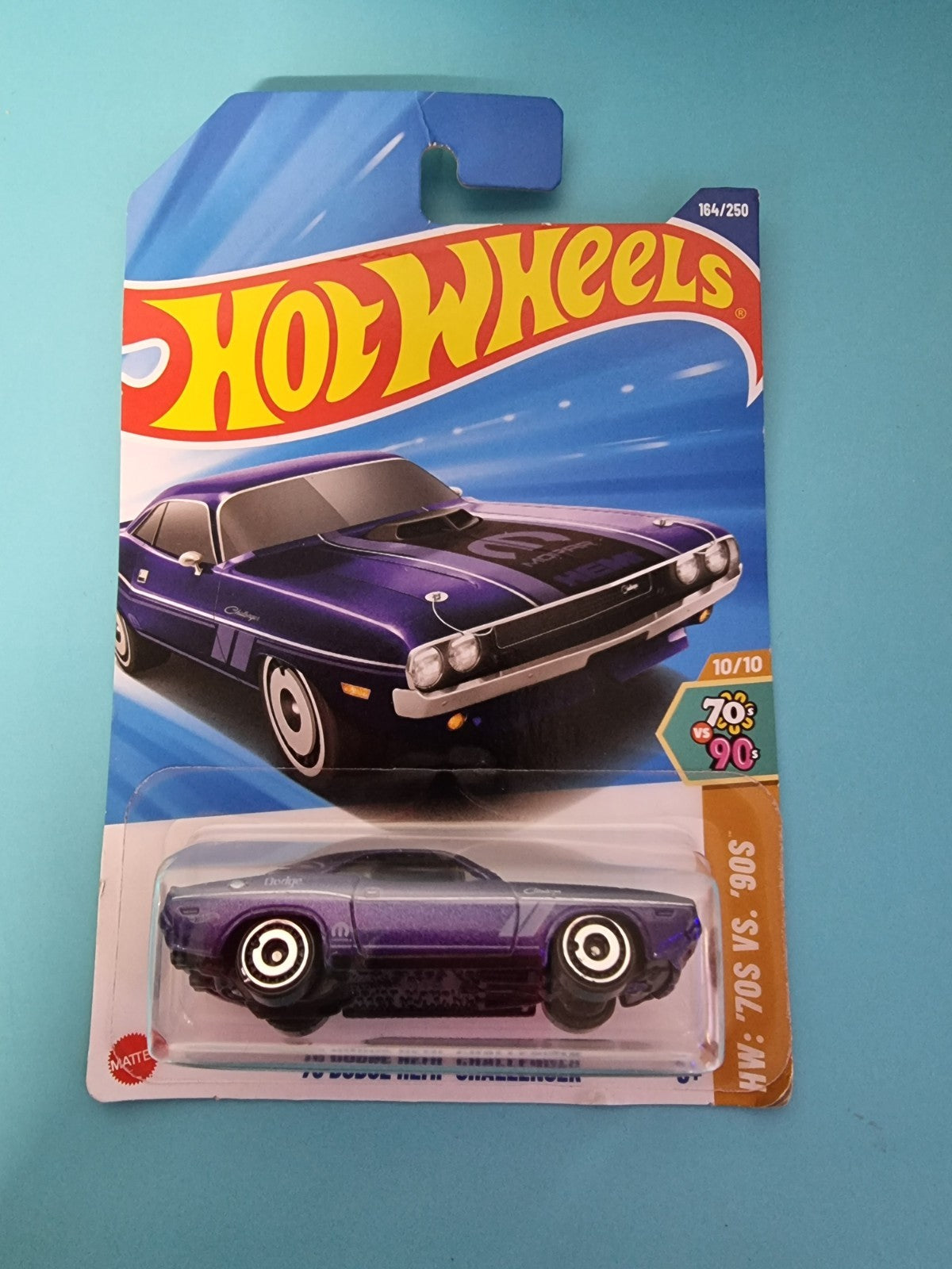 2025 Hot Wheels '70 DODGE HEMI CHALLENGER - HW: '70s VS. '90s, 10/10. Long Card.