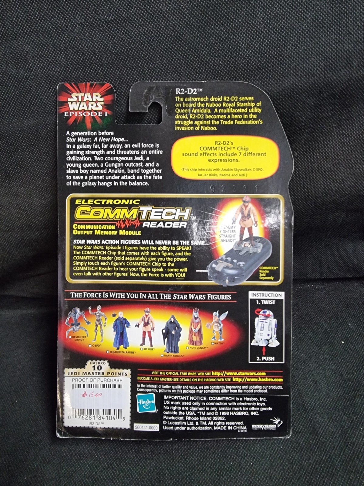 Hasbro Star Wars Episode I R2-D2 with Booster CommTech Chip Action Figure