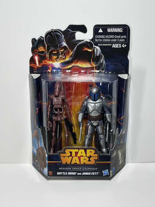 Battle Droid and Jango Fett Star Wars Mission Series Star Geonosis 3.75 2 Pack