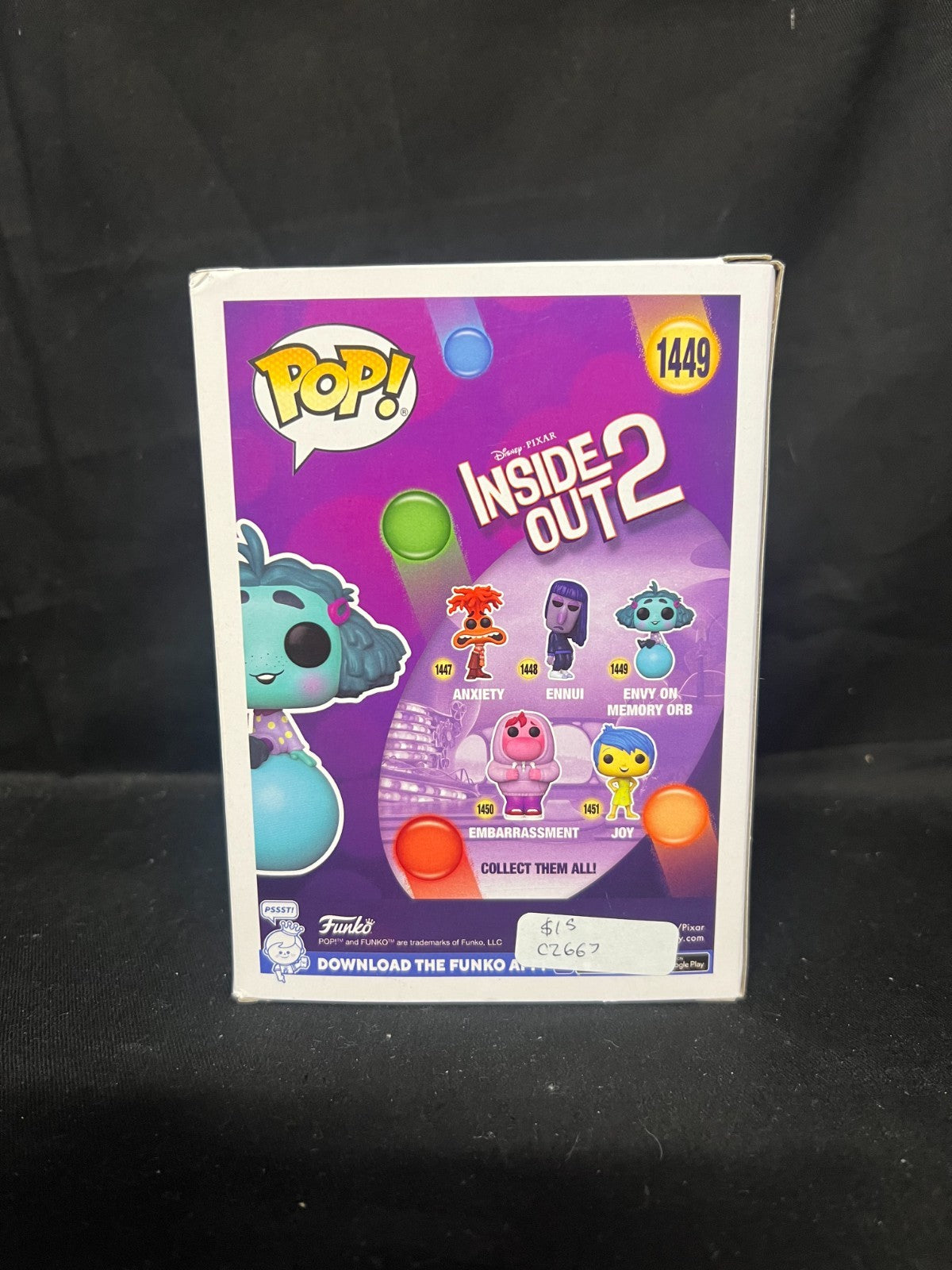 Funko Pop Disney Pixar Inside Out 2 Envy on Memory Orb 1449 Figure