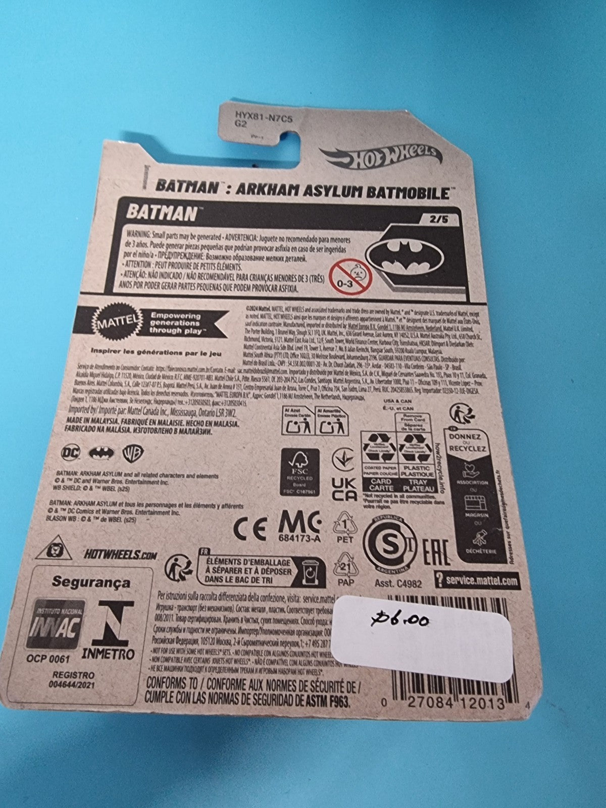 Hot Wheels BATMAN ARKHAM ASYLUM BATMOBILE #54/250