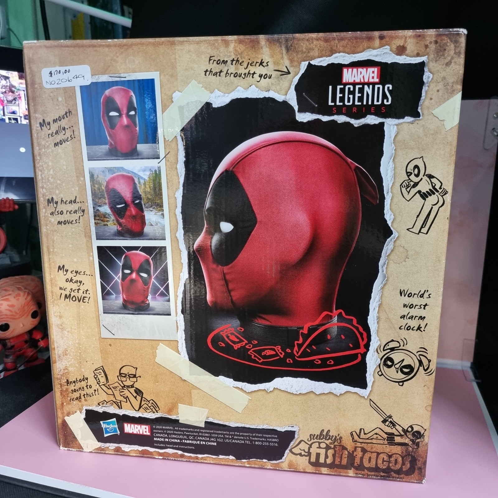 Marvel Legends Deadpools Head: Moving Talking Electronic Collectible SFX/Phrases