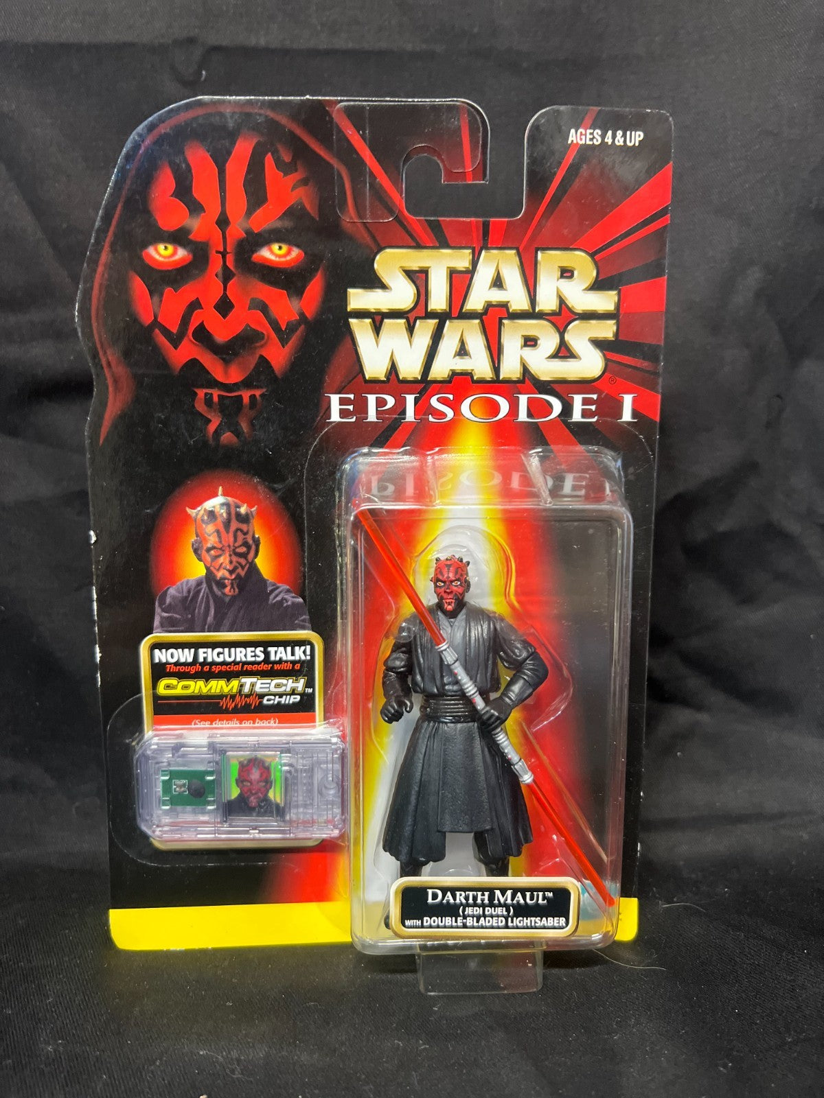 DARTH MAUL Jedi Duel With Double Bladed Lightsaber Commtech Chip Star Wars Ep 1