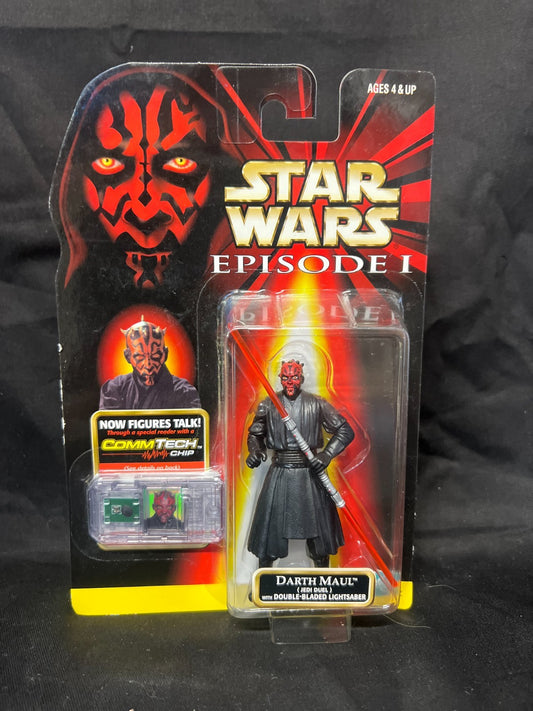 DARTH MAUL Jedi Duel With Double Bladed Lightsaber Commtech Chip Star Wars Ep 1